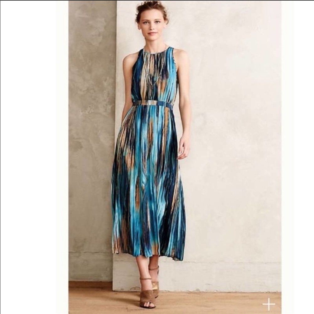 Anthro Paper Crown Rivier Midi dress